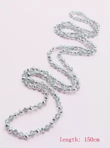 1pc Faced Crystal Glass Beads Hand Knotted 150cm Long Necklace For Fashion Ladies