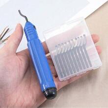 10入組手動編織呢邊修剪刀片，木質和塑料斜角工具，只適用於非動力修剪刀片更換，不包含修剪機，僅出售刀片 - 黑色 - 查看 5