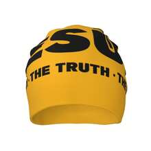 保暖的冬季帽子,上面印有jesus Christ The Way The Truth The Life,休闲风尚的 Skullies Beanies 帽帽,男女耳暖,送給男友的完美禮物 - 杏色 - 查看 3