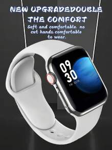 1入組白色矽膠運動智慧手錶錶帶，中性，相容於Apple Watch 錶帶38 毫米40 毫米41 毫米42 毫米44 毫米45 毫米49 毫米，適用於Ultra/se/8/7/6/5/4/3/ 2/1 系列 - 白色 - 查看 5