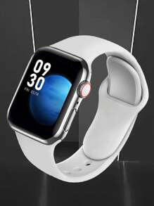 1入組白色矽膠運動智慧手錶錶帶，中性，相容於Apple Watch 錶帶38 毫米40 毫米41 毫米42 毫米44 毫米45 毫米49 毫米，適用於Ultra/se/8/7/6/5/4/3/ 2/1 系列 - 白色 - 查看 2