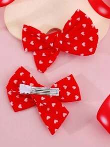 2入組迷你蝴蝶結髮夾,兒童專用 - 彩色 - 查看 3