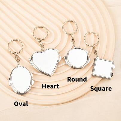 无尽的爱 DIY 钥匙扣化妆镜 - 心形、圆形、方形、椭圆形可选，是送给妈妈、阿姨、奶奶、女儿、侄女、姐妹、新娘、伴娘的理想礼物。完美适用于节日、生日、婚礼、母亲节、情人节等场合。