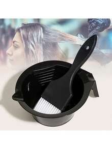 2入組染髮工具套裝,染髮刷攪拌碗套裝,染髮刷和碗,髮型美容用品 - 黑色 - 查看 3