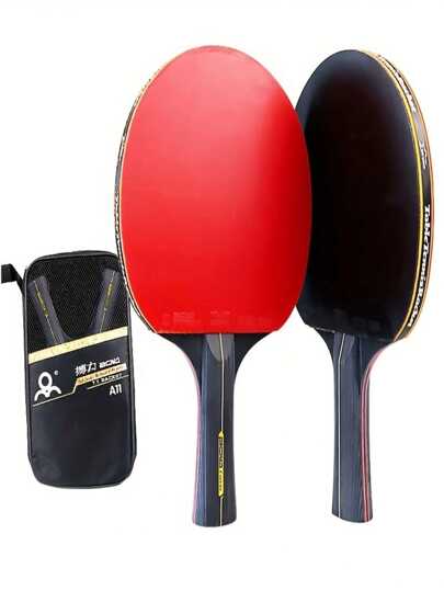 2 PCS  Premium Table Tennis Paddle With Ergonomic Handle And Storage Bag - Perfect For Training And Tournaments Send Three Ping-Pong Balls Some Parts Are Sent Random