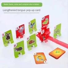 1pc Interesting Frog Game, Colorful Lizard Mask, Educational Toy, Blow Poker Card Game, Desktop Interactive Parent-Child Party Game - Multicolor - View 4