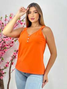 Women Tank Tops & Camis - 橘色 - 查看 3