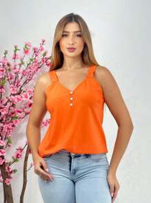 Women Tank Tops & Camis - 橘色 - 查看 1