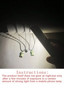 ATLVXJL Set de 2 collares con colgante en forma de corazón de dinosaurio que brillan en la oscuridad, de acero inoxidable, para parejas, regalo del Día de San Valentín - Multicolor - Ver 8