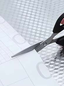 1PC Kitchen Backsplash Wallpaper Peel And Stick Aluminum Foil Contact Paper Self Adhesive Oil-Proof Heat Resistant Wall Sticker For Countertop Drawer Liner Shelf Liner - Silver - View 6