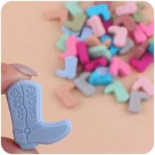 1pc New Style Children's Art And Craft Silicone Boot Beads, Creative Cartoon Diy Kids' Silicon Colorful Handmade Jewelry Beading Accessory - Hot Pink - View 4