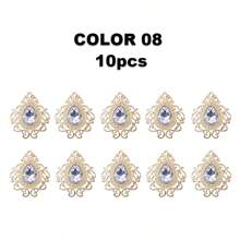 10pcs Gold Color Baroque Style Alloy Vintage Hollow Out Lace Pendant For Diy Jewelry Making, Handmade Bracelet Necklace Earring Hair Accessories, Bridal Wedding Dress Shoes Bag Decoration, Floral Arrangements, Invitation Card Gift Box Decoration - 10pcs - View 19