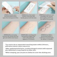 1 件艺术个性化图案 1-2 周临时纹身贴纸防水 1-2 周持久蝴蝶图案假纹身，适合男性和女性 - 轻松展示您的风格 - 黑色 - 查看 5