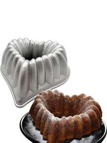 夏洛特蛋糕模具鋁廚房配件裝飾聖誕婚禮家庭 3d 夏洛特蛋糕盤（愛心形狀） - 銀色 - 查看 4