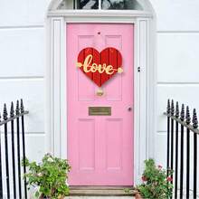 心型門牌、婚禮和情人節裝飾品、婚禮室門牌、情人節門裝飾 - 紅色 - 查看 5