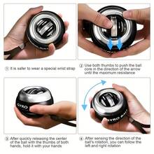 1入組手腕自動啟動握把陀螺球,手腕肌肉放鬆,強化手臂訓練健身器材,家庭運動器材 - 白金藍 - 查看 10