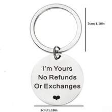 1 Pc I'M Your No Refunds Or Exchanges Stainless Steel Keychain Lover Father Festival Gifts - Maroon - View 5