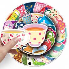 50入組防水貼紙,適用於玻璃杯、茶壺、行李箱、機車、筆記型電腦、安全帽、桌子、滑板等等 - 彩色 - 查看 4