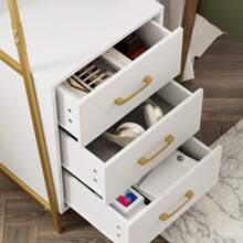 ITUSUT Tall Bookshelf, 3-Tier Bookcase, Industrial Ladder Shelf With 3 Wooden Drawers, Open Storage Shelves For Living Room, Entryway, Home Office - White - View 4