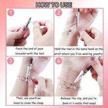1件隨機顏色,珠寶佩戴輔助工具多功能助手夾子金屬鑷子輕巧便攜 - 彩色 - 查看 8