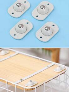 4 件裝家用移動底座黏性滾輪,無需鑽孔,適合垃圾桶 - 白色 - 查看 8