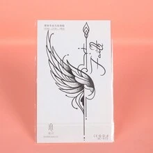 1 件艺术个性化图案 1-2 周临时纹身贴纸防水 1-2 周持久蝴蝶图案假纹身，适合男性和女性 - 轻松展示您的风格 - 黑色 - 查看 2