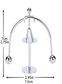 動力桌面雕塑：不斷運轉的玩具,辦公室裝飾和獨特的減壓禮物 - 銀色 - 查看 2