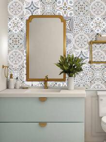 1套10入組自粘式可拆式pvc磁磚貼紙,防水且多層次歐洲花卉設計,適用於廚房、客廳和浴室的家居裝飾 - 彩色 - 查看 8