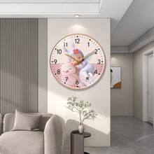 1pc 12 Inch/30cm Creative Wall Clock For Living Room/Bedroom/Home/Restaurant/Study/Entryway, Modern Simple Style With Quartz Movement, Silent Non-Ticking, Scandinavian Fashion Design - Pink - View 1