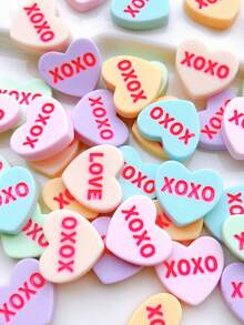 20 piezas Decoraciones lindas para arte de uñas, Diseño dulce con forma de corazón de 3D Rhinestone, Mezcla aleatoria de resina plana, Accesorios de arte de uñas DIY para el Día de San Valentín, Suministros para uñas - Multicolor - Ver 2