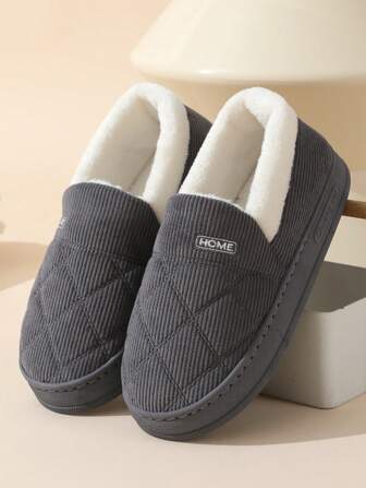 Nya tjocka, varma termo-tofflor för kvinnor, plyschiga, halkfria inomhustofflor för par, höst/vinter