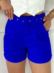 Women Shorts - 藍色 - 查看 5