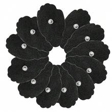 50入組替換tens Ems貼片電極貼黑色7.5x4.5cm按摩電極貼3.5mm彈性按鈕可重複使用的黏性膠墊,用於肌肉刺激器身體按摩器 - 50pieces 7.5x4.5cm - 查看 12
