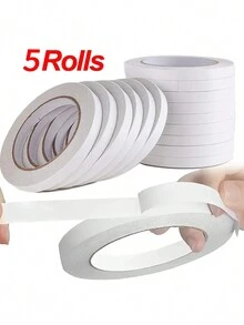 5捲實色雙面膠帶,適用於學校和辦公室中的diy工藝、剪貼簿和禮品包裝 - 5卷純色雙面膠帶 - 查看 3