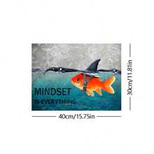 1幅「心態就是一切」勵志油畫辦公室牆壁藝術,鼓舞人心的企業家名言海報,印刷藝術畫作,適用於客廳、臥室、辦公室等,有框擺放（無框） - 黑色 - 查看 9