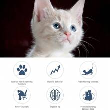 1入組貓貓玩具，貓棒玩具帶矽膠項圈縮縮竿貓毛玩具，內外部貓貓運動互動玩具 - 粉色 - 查看 4