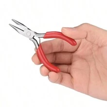 3" Mini Small Pliers Flat Nose Side Cutting Round Nose Pliers For Jewelry Making DIY Tool Equipment - Red - View 2