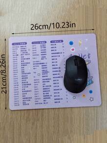 1个卡通个性化防滑鼠标垫，带办公快捷键 - 彩色 - 查看 2