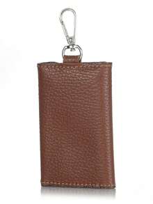 1個男士腰掛鑰匙包商務多功能大容量家用鑰匙扣包汽車鑰匙包通用卡包 - 棕色 - 查看 4