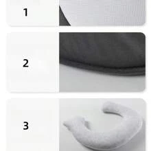 1pc Baby Shaping Pillow With Bear Pattern, Anti Flat Head Correction Newborn Infant Pillow, Anti-Roll Cushion For Crib - Grey - View 8
