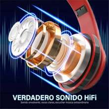 Auriculares inalámbricos luminosos con diadema, auriculares plegables con tarjeta, auriculares bluetooth - Multicolor - Ver 3