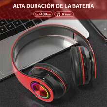 Auriculares inalámbricos luminosos con diadema, auriculares plegables con tarjeta, auriculares bluetooth - Multicolor - Ver 4