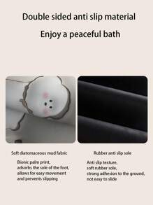 1 件浴室柔软硅胶防水 3D 花卉垫，吸水速干防滑浴室地垫，柔软舒适家居浴室装饰浴室地毯