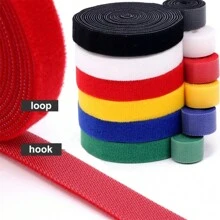 6 Rolls 1m Cable Management Hook-And-Loop Zip Tie Strap, Hook And Loop Fastener Reusable Strap, Multi-Color - Color - View 4