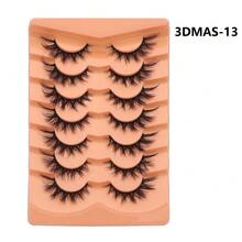 1盒/7對貓眼3d假睫毛（狐狸眼風格）,工廠批發 - 黑色 - 查看 2