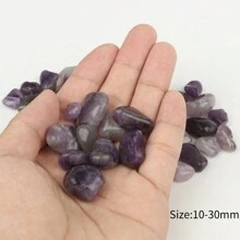 50 克盒装滚磨抛光水晶不对称虎眼石英紫水晶天然石 8-20 毫米冥想平衡能量石 - 50grams Boxed Stone Without Hole - 查看 8