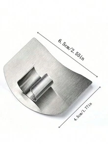 1 Pieza Protector De Dedos De Acero Inoxidable Para Cortar Verduras Y Carne, Herramienta De Cocina Para Protección De Manos - Plateado - Ver 2
