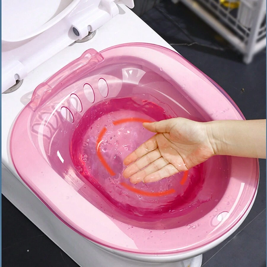 1入組適用於坐浴臀部的男女通用沖洗器,適用於孕婦,毋需蹲姿,適用於廁所,適用於年長者和患者護理,可洗滌 - 粉色 - 查看 1