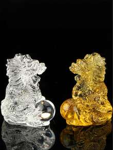 彩色上釉迷你龍飾品,家居十二生肖桌面裝飾配件手工藝品禮品家飾 - 彩色 - 查看 6