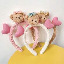 卡通熊心形頭飾,多功能戶外頭帶,生日禮物,萬聖節和感恩節派對頭飾 - 彩色 - 查看 6